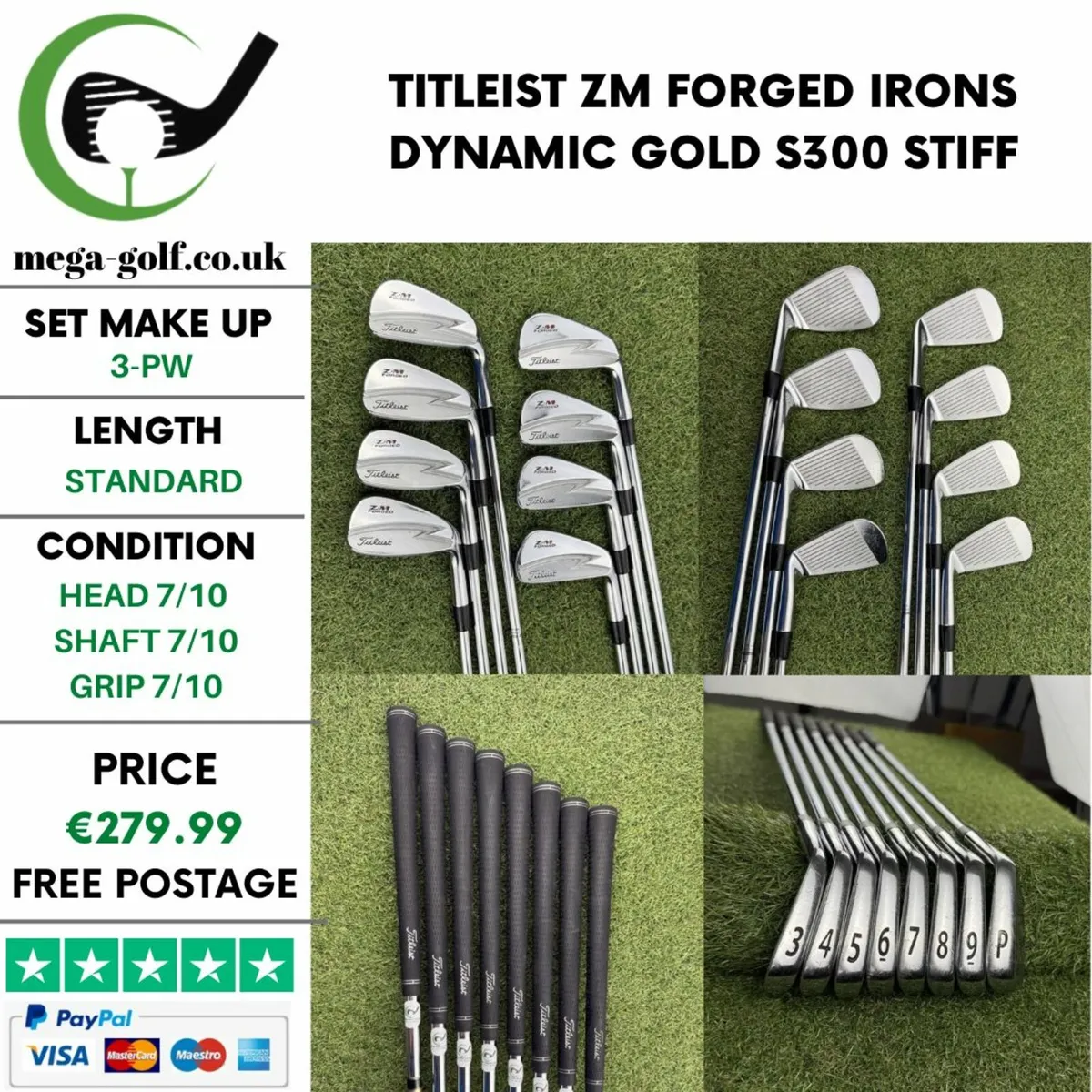 TITLEIST ZM FORGED IRONS / 3-PW / STIFF - Image 1
