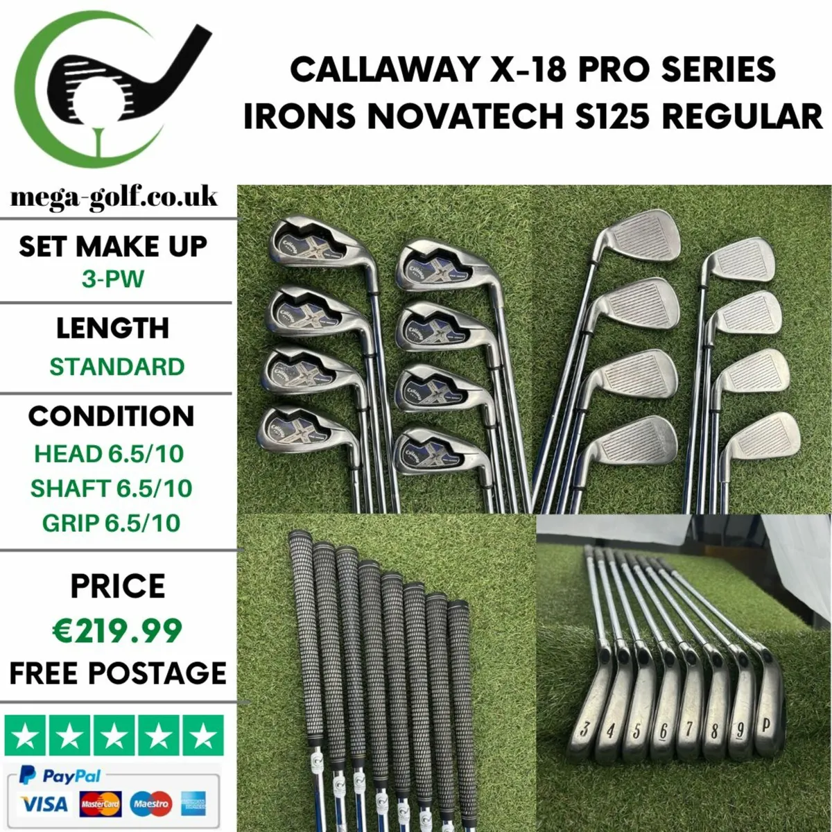 CALLAWAY X-18 PRO SERIES IRONS / 3-PW / REGULAR - Image 1