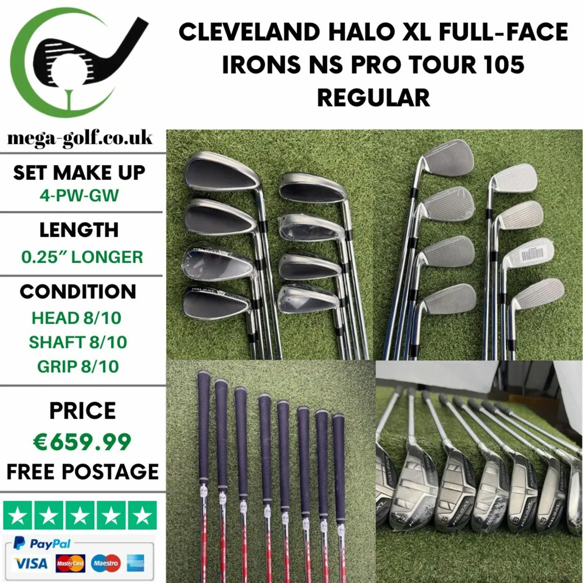CLEVELAND HALO XL FULL-FACE IRONS / 4-PW-GW - Image 1