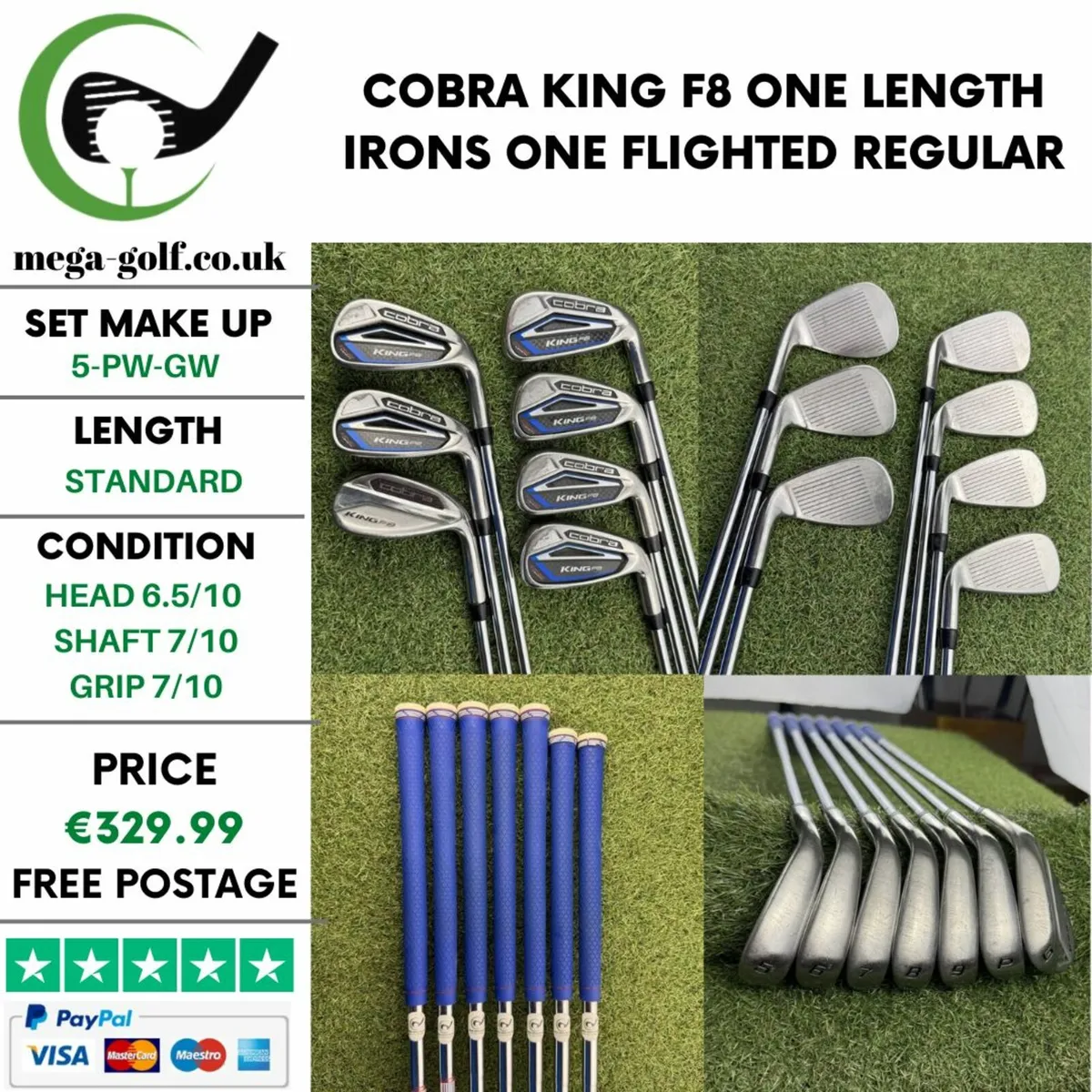 COBRA KING F8 ONE LENGTH IRONS / 5-PW-GW / REGULAR - Image 1