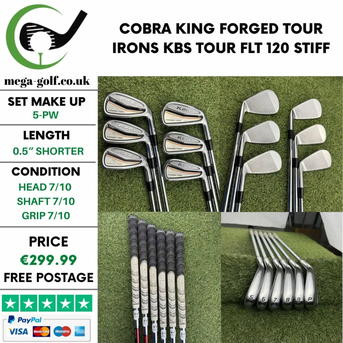 COBRA KING FORGED TOUR IRONS / 5-PW / STIFF - Image 1