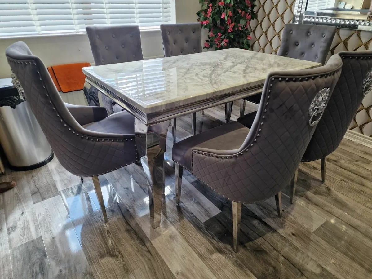 Armagh Marble Dining Set 4 & 6 Chairs
Brand new ma - Image 2