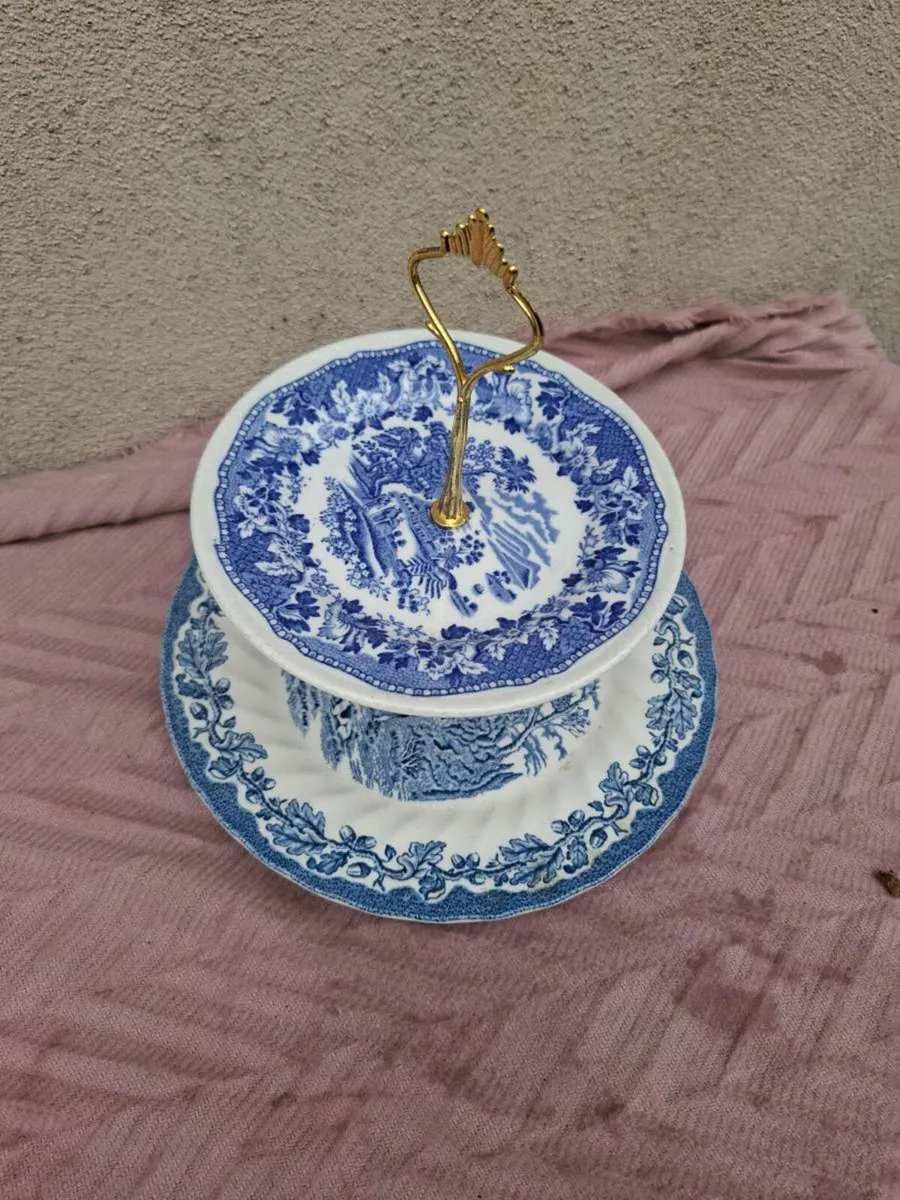 Blue 2 tiers cake stand - Image 2
