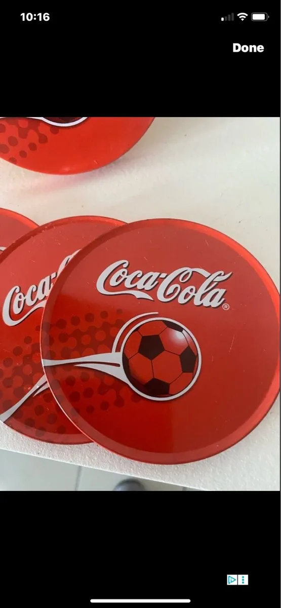Coca Cola Metal Football Coasters Set - Image 2
