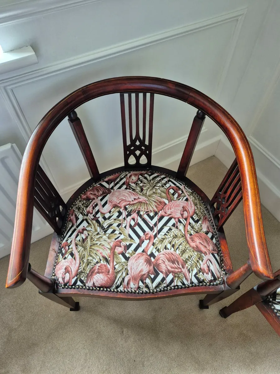 Sofa and Two Chairs - Antique- Newly Upholstered - Image 4