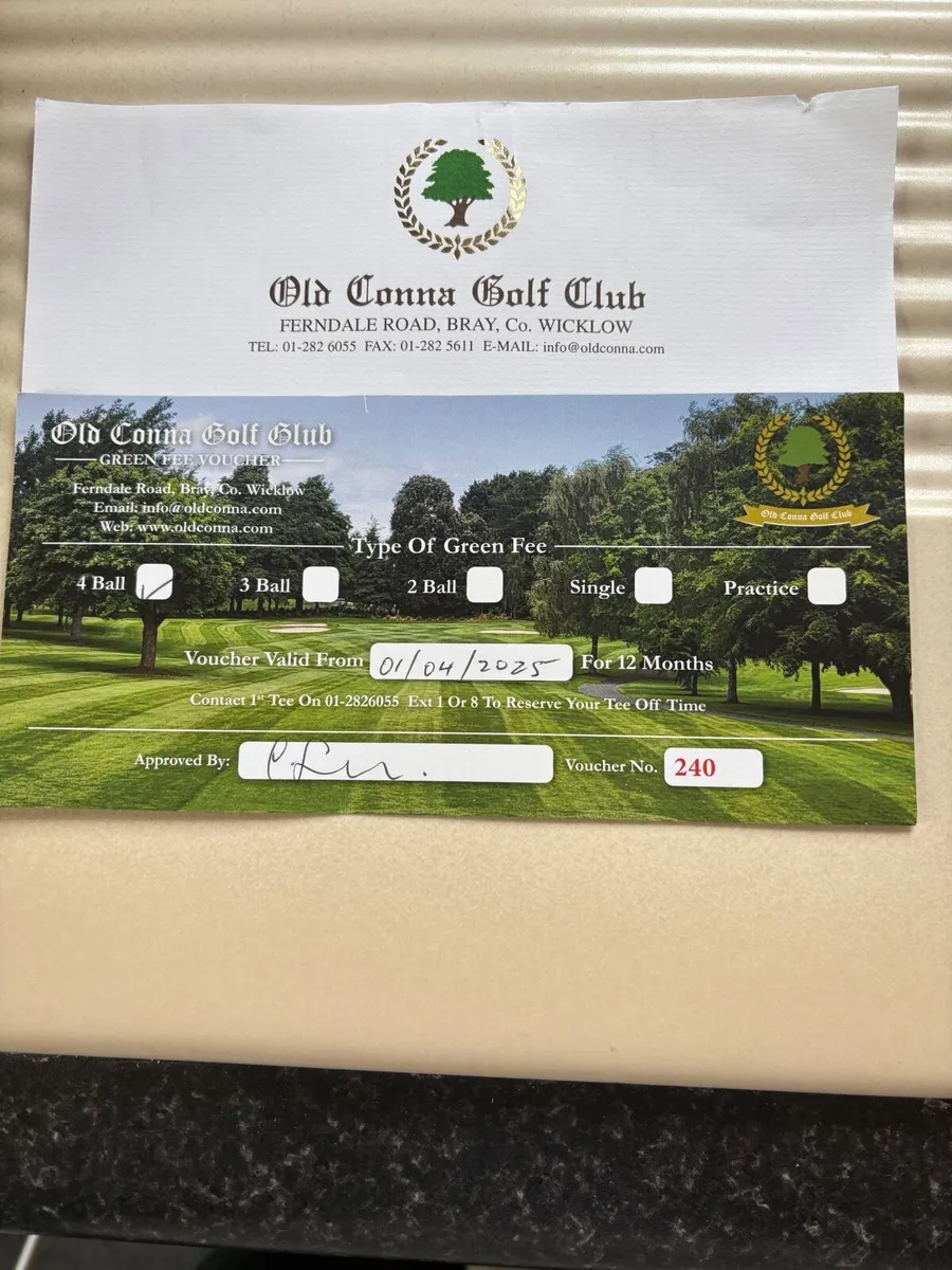 Golf vouchers 4ball Old Conna, Co Wicklow - Image 2