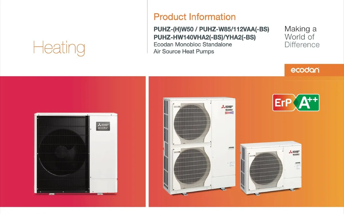 Mitsubishi Air to Water Heat Pump Model PUHZ -W50V - Image 1
