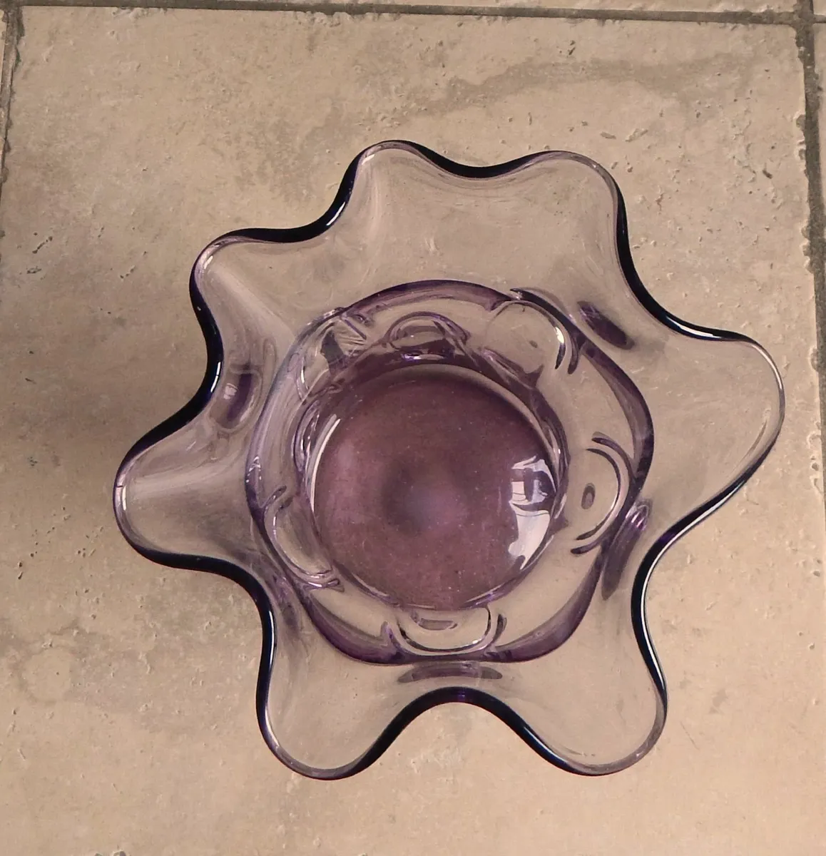 Large Handcrafted Coloured Glass Splash Vase - Image 4