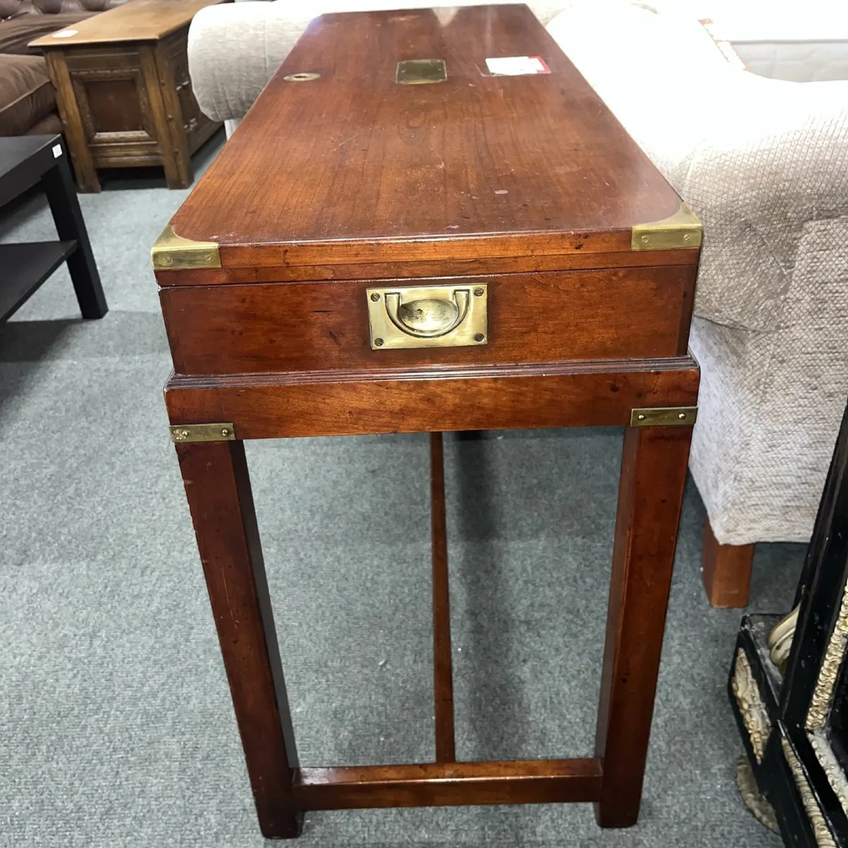 Mahogany and Brass Portable Charts Table - Image 2
