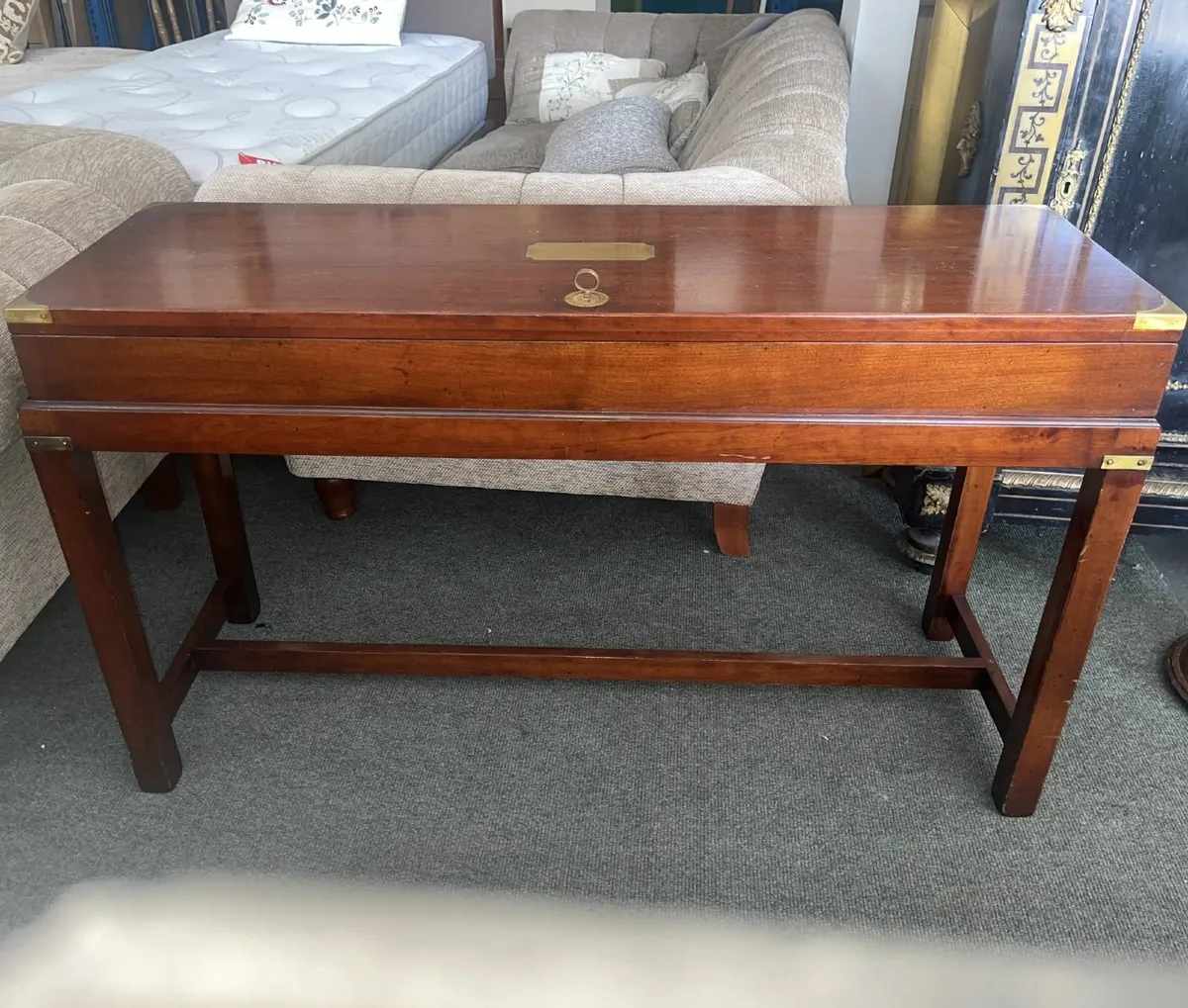 Mahogany and Brass Portable Charts Table - Image 1