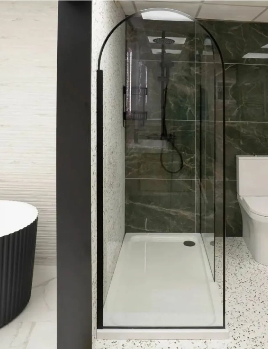 Hudson Reed Arched Wetroom Screen - Black - Image 4
