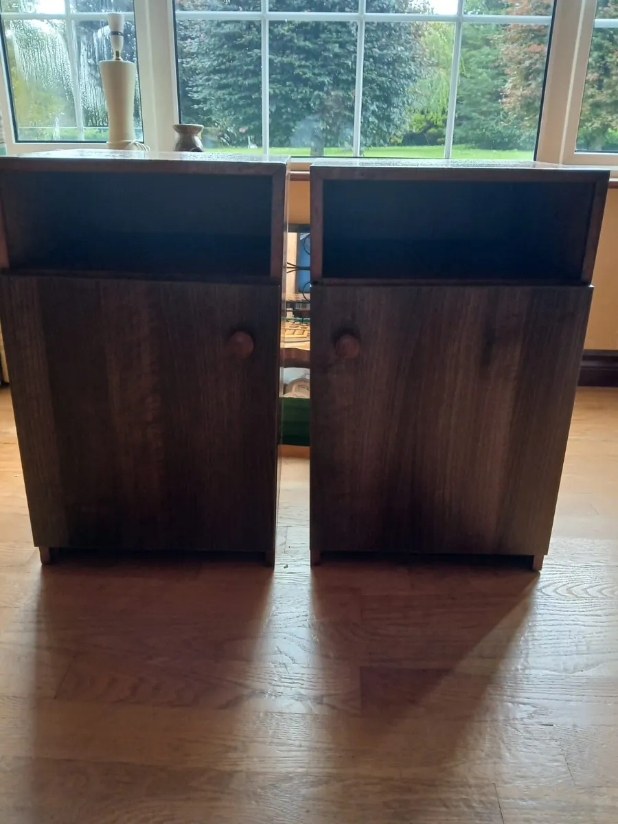 2 x Dark Wood Bedside Lockers