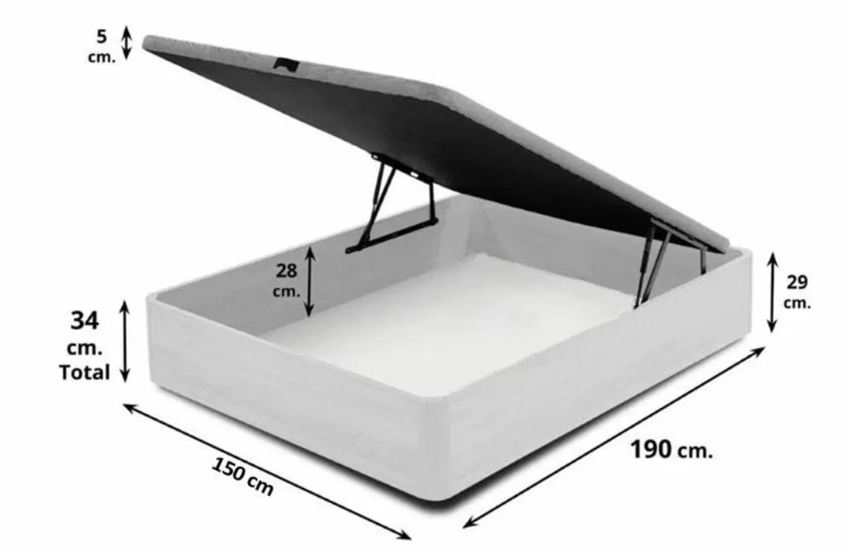 Oak Ottoman Storage Bed – Stylish Space, King size - Image 4