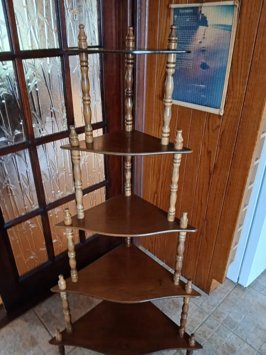 Wooden Corner Shelf Unit – 5 Tiers