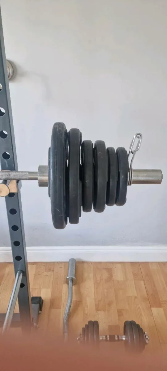 Weight rack with cables, olypic bar, attachments - Image 4