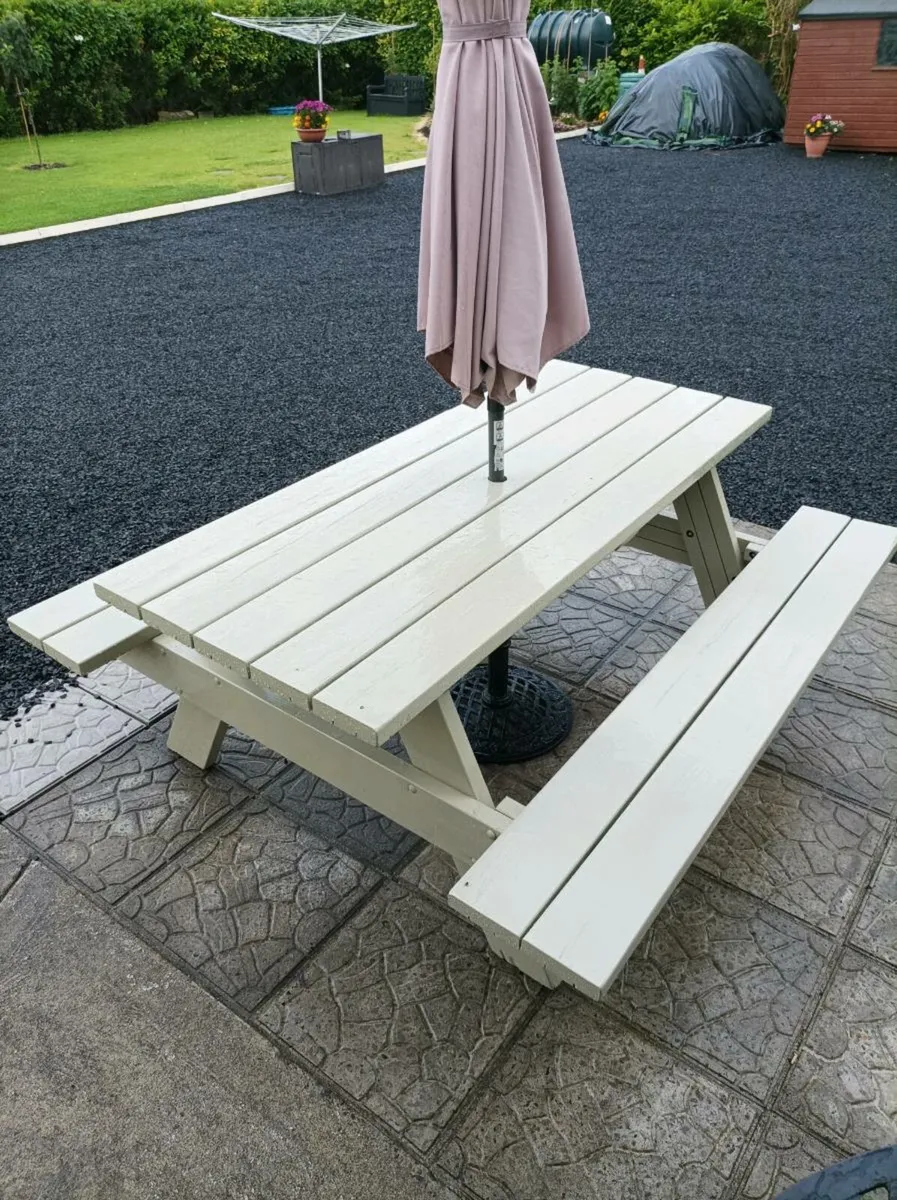 Garden picnic table bench 6 foot - Image 2