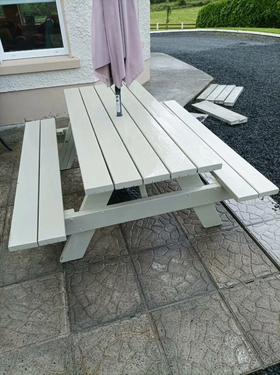 Garden picnic table bench 6 foot - Image 3