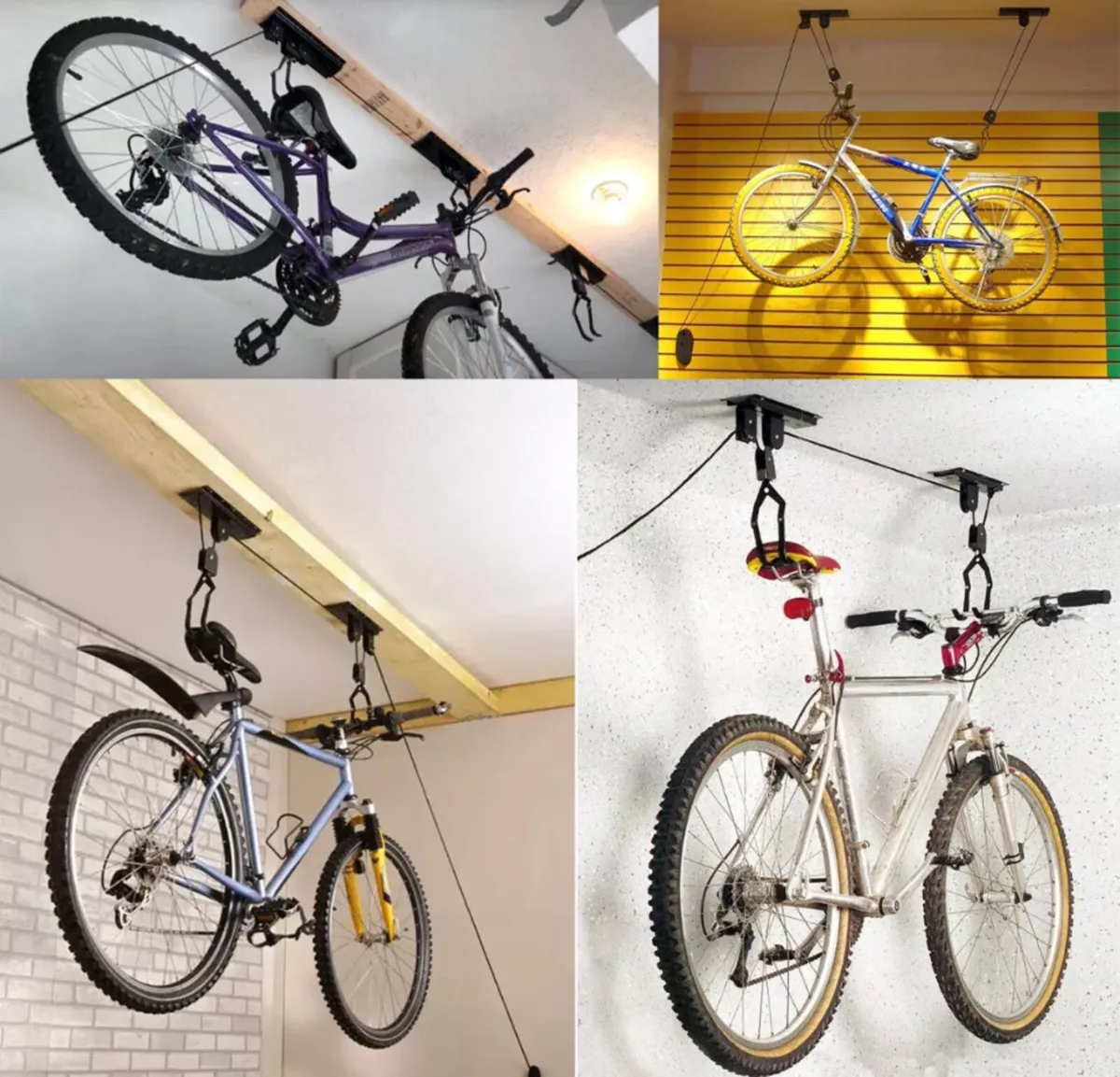 Bicycle Bike Ceiling Hanger Pulley Hoist Storage - Image 3