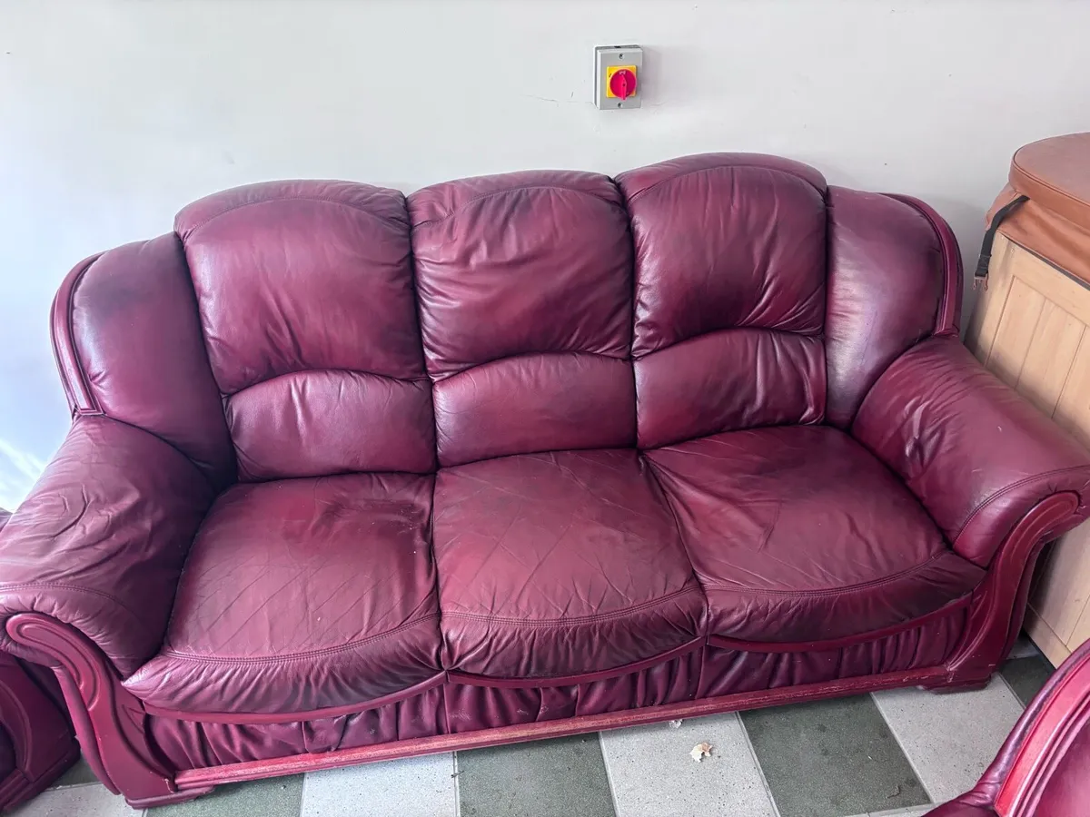 Leather 3 peice suite - Image 2