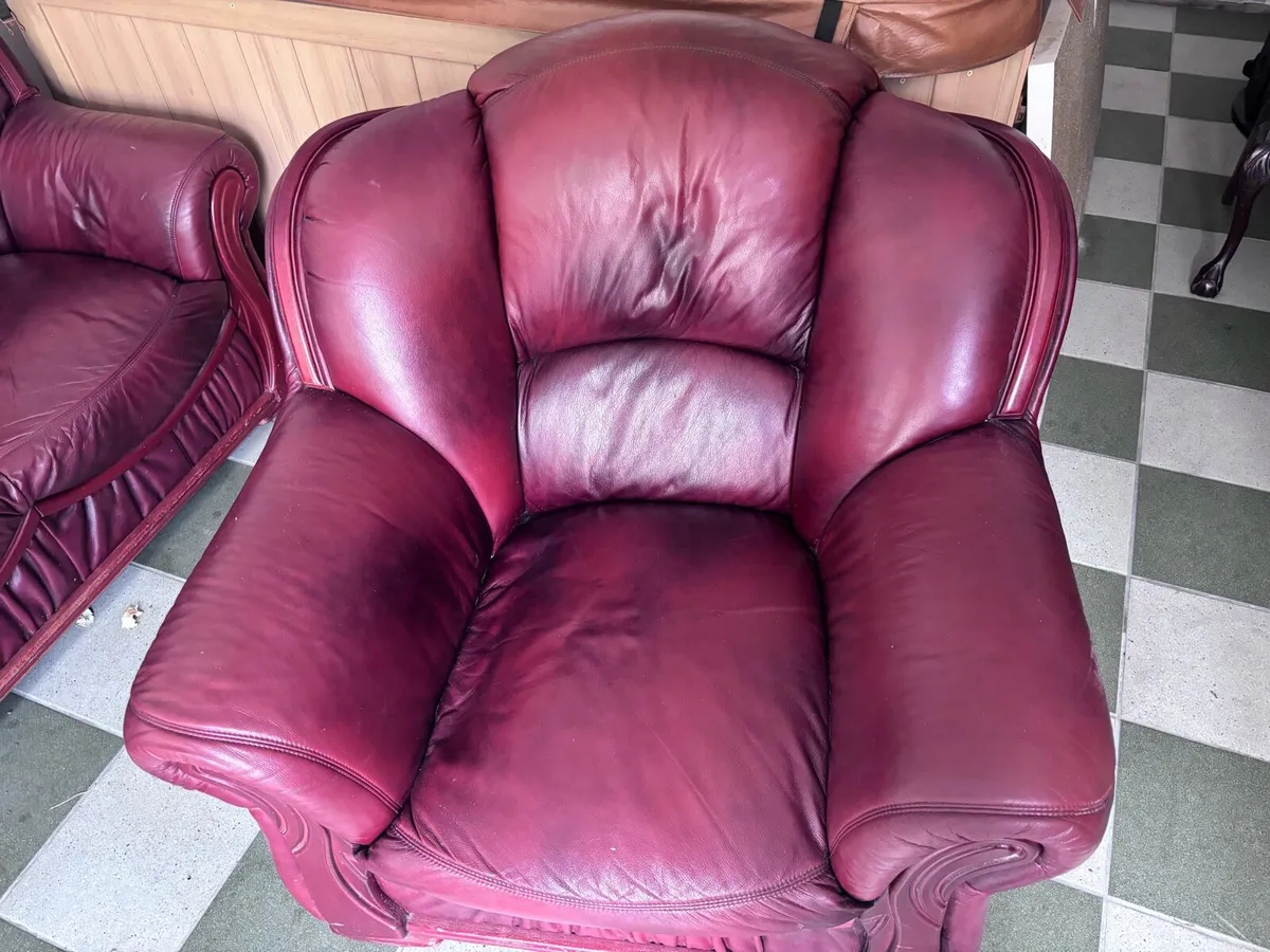 Leather 3 peice suite - Image 3