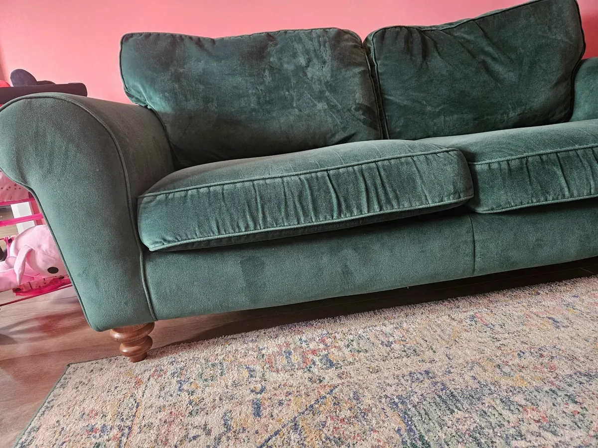 Green 3 seater couch sofa - Image 2