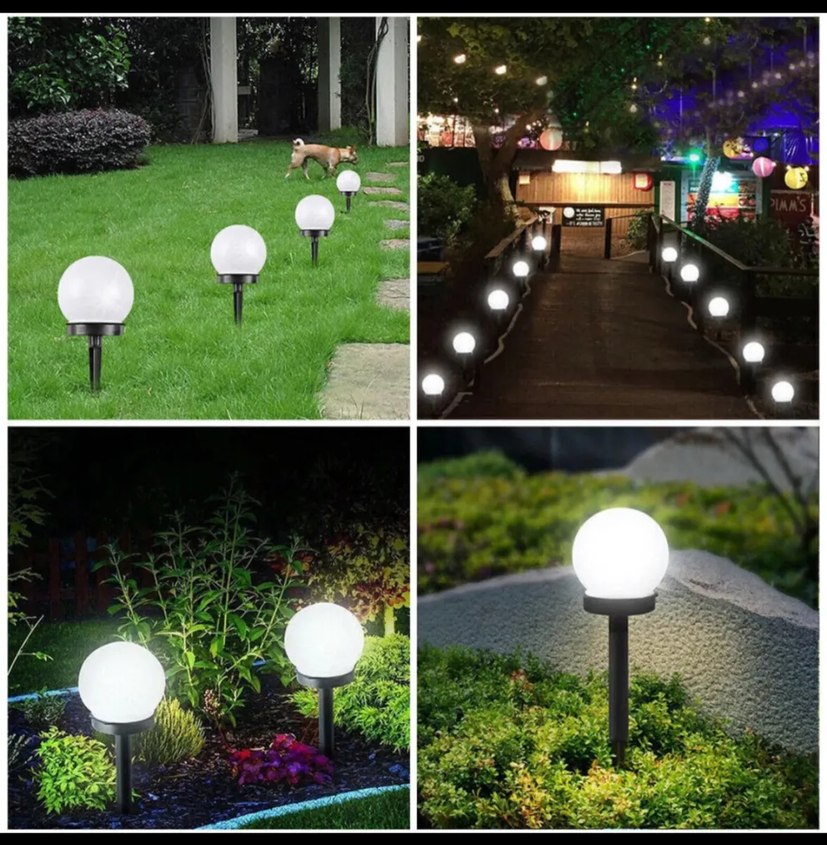 8 x Solar LED Garden Globe Lights NEW - Image 3