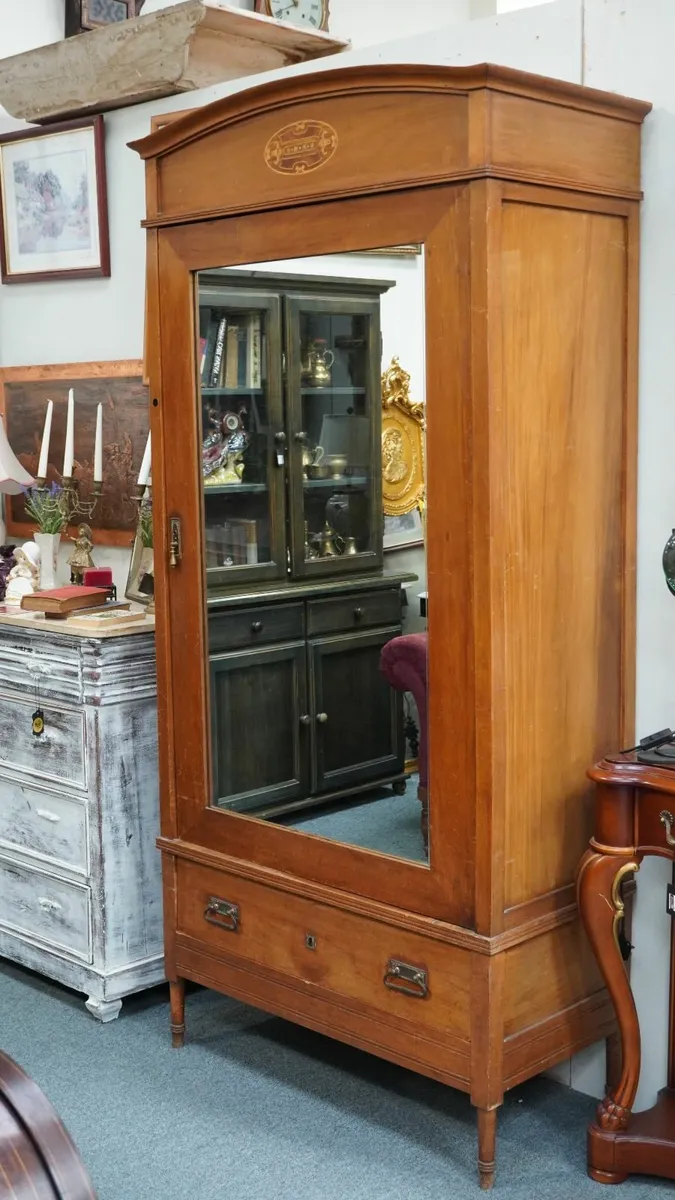 🪞 Antique French Wardrobe with Mirror - Image 1