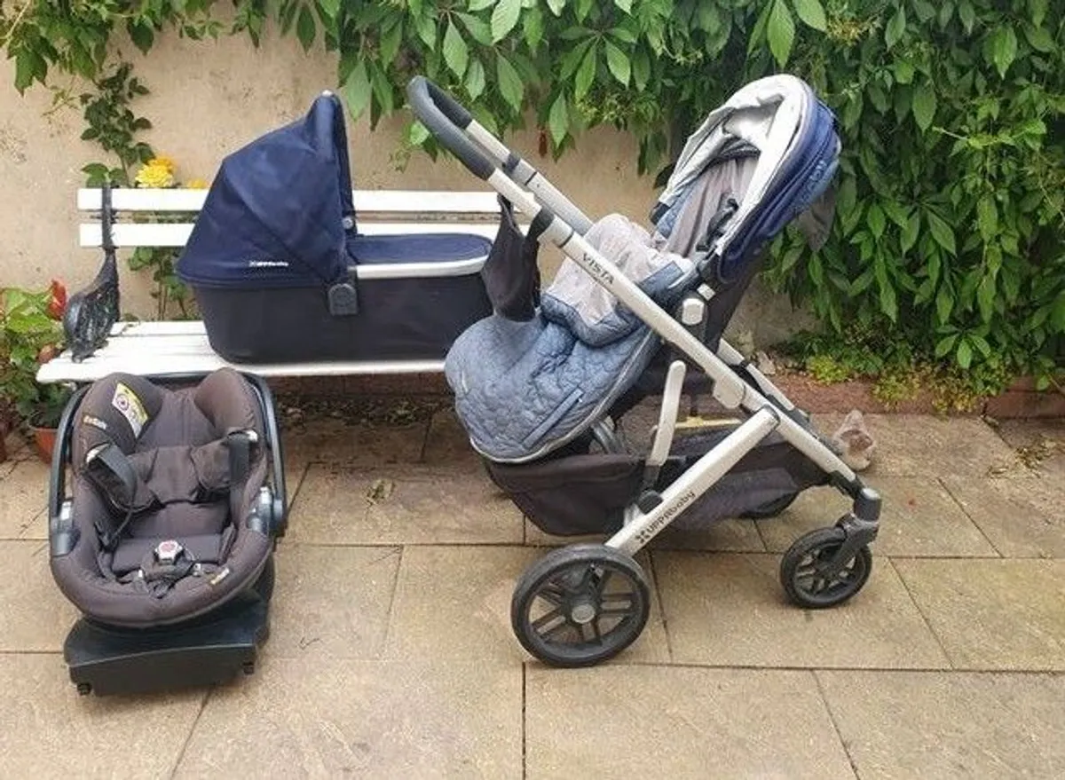 Complete Uppa Baby Vista Travel System Buggy + Joie Stroller - Image 1