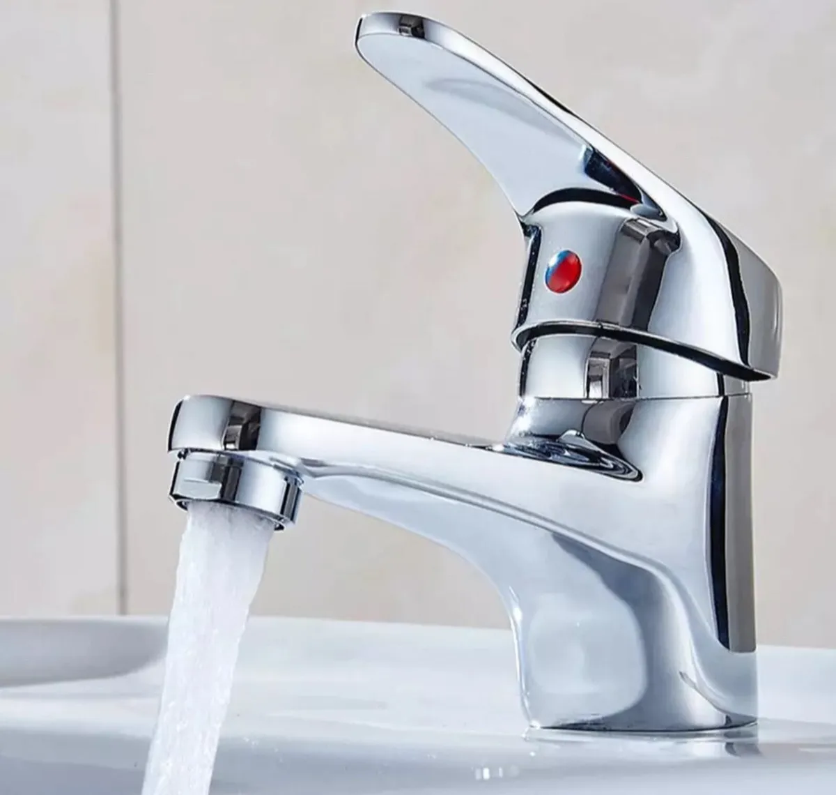 Single Basin Sink Mono Mixer Bathroom Tap & 2Hoses - Image 1