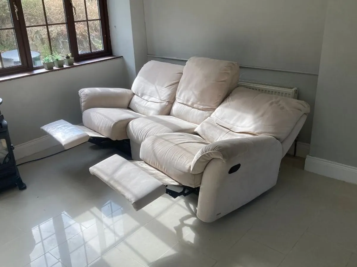 Natuzzi Mirofibre 3 seater, double recliner Couch - Image 1