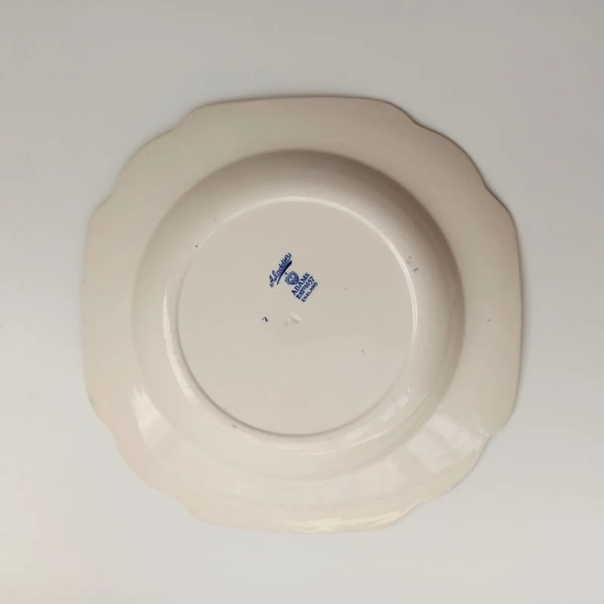 Two Vintage Adams Aladdin pattern  blue and white oriental scene shallow plates  D 22.5cm - Image 3