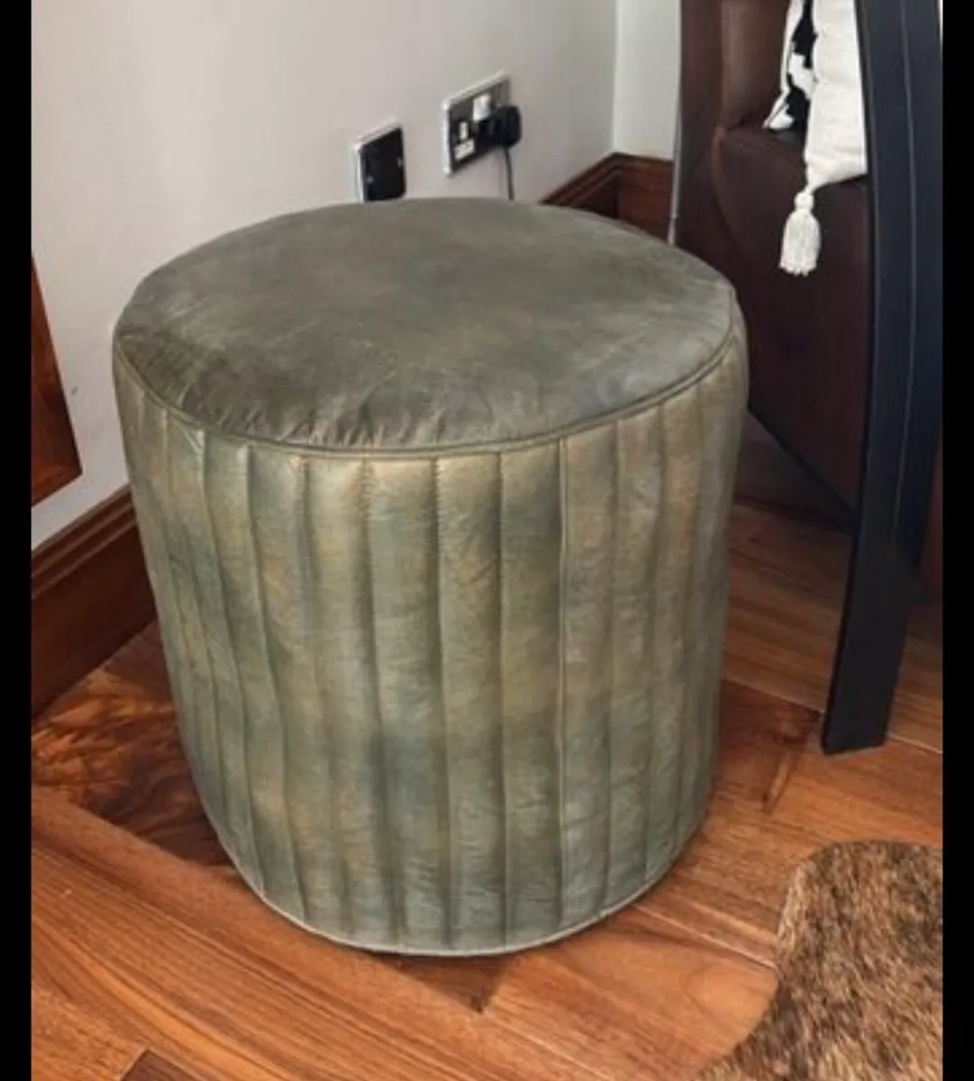 Real leather foot stool