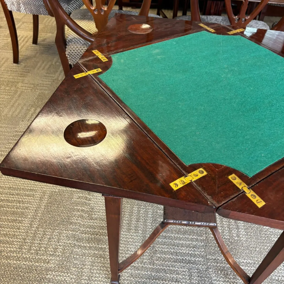 Edwardian envelope green insert cards table. Enclo - Image 3