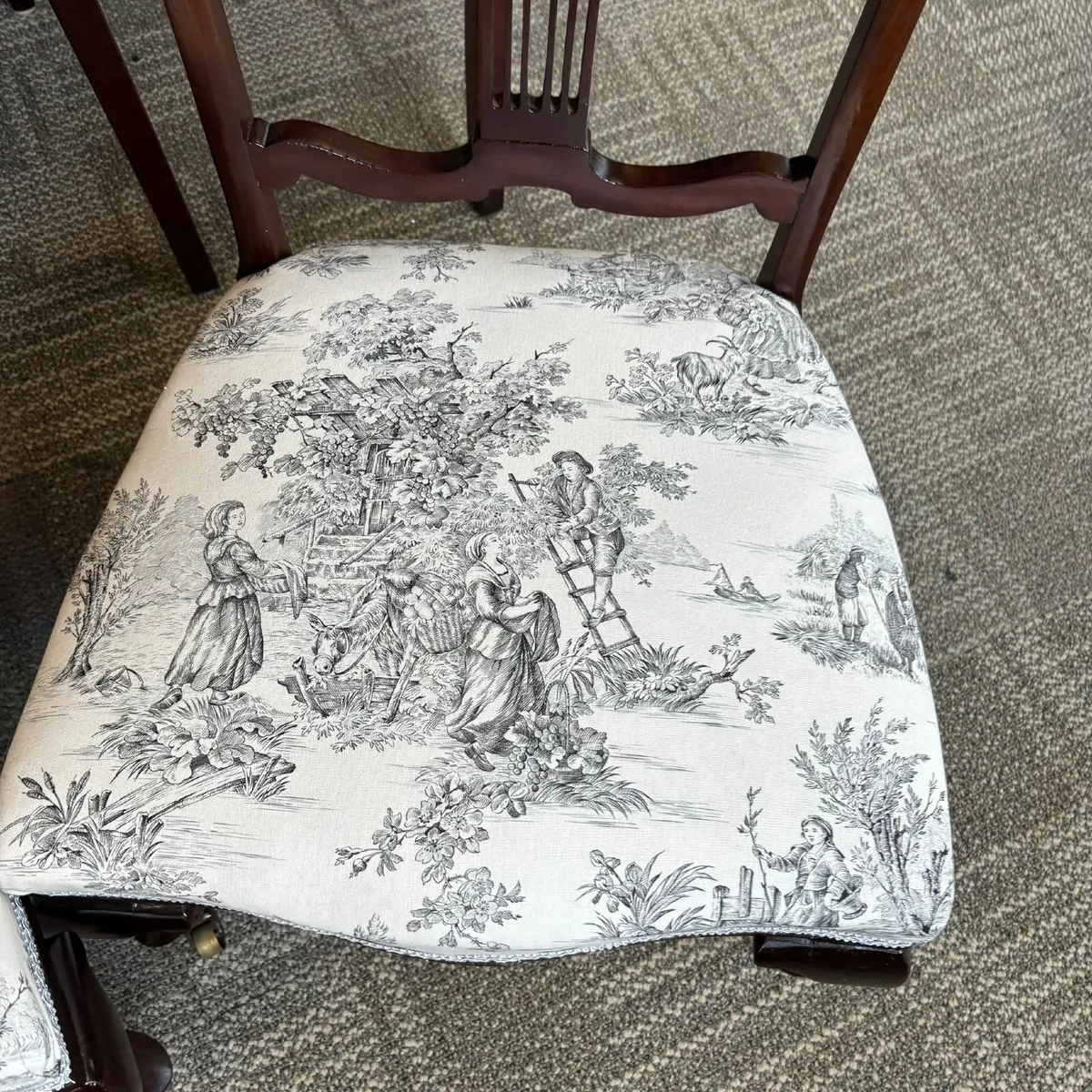 Beautiful pair of Victorian bedroom chairs. On cas - Image 3
