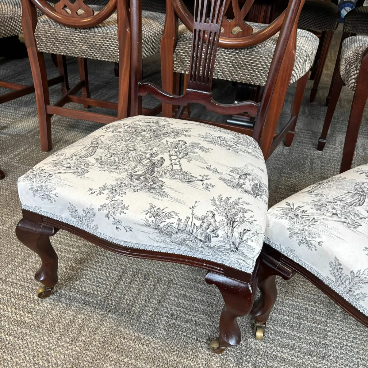 Beautiful pair of Victorian bedroom chairs. On cas - Image 4