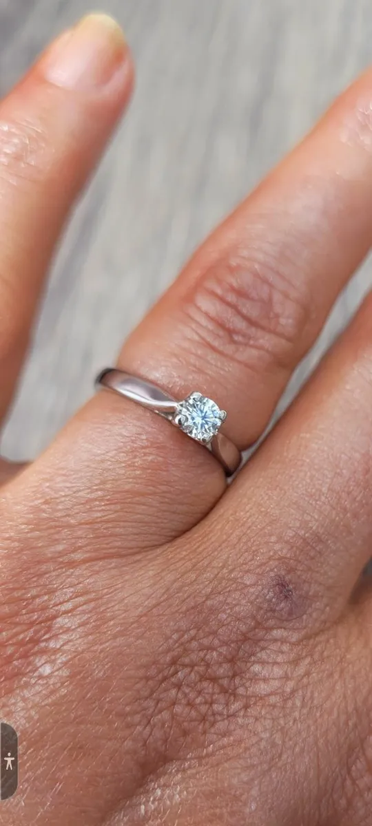 Antique Platinum Diamond Engagement Ring - Image 1