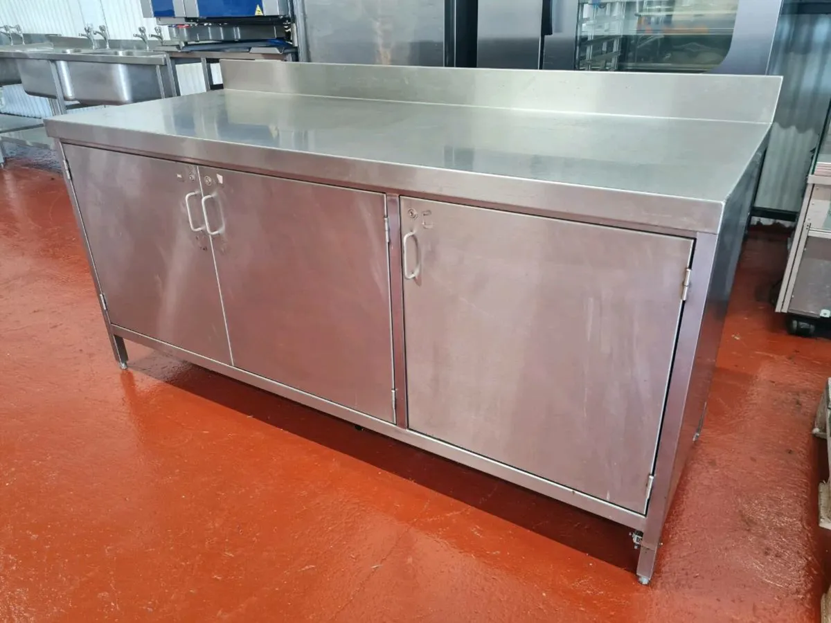 Stainless steel 3 Door Counter Table - Image 1