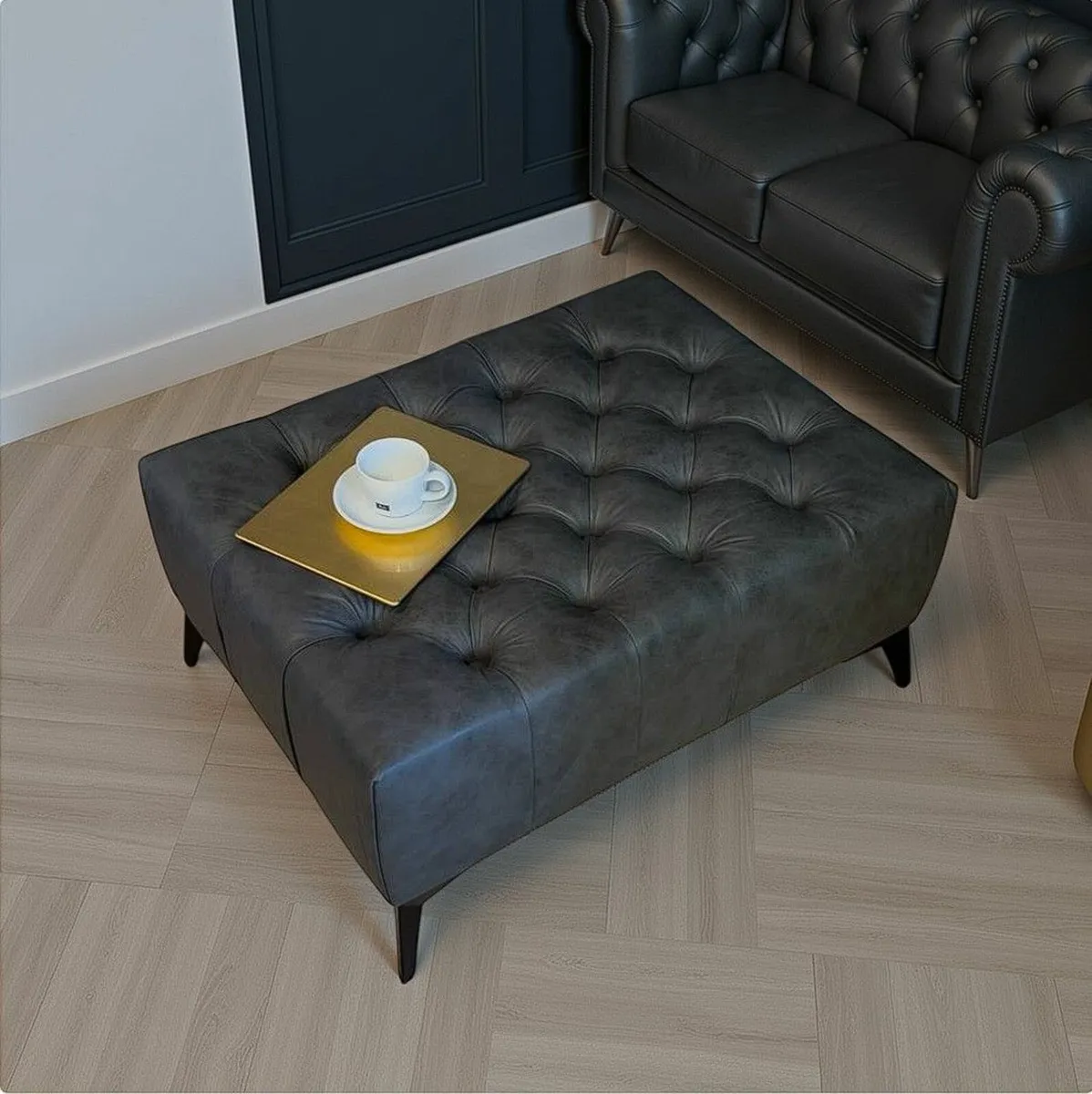 Chesterfield Coffe Table  Eco Leather - Image 2