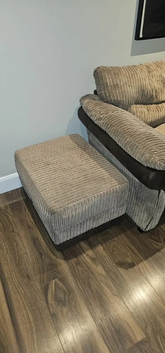 4 & 3 Seater Sofas + Storage Footstool - Image 2