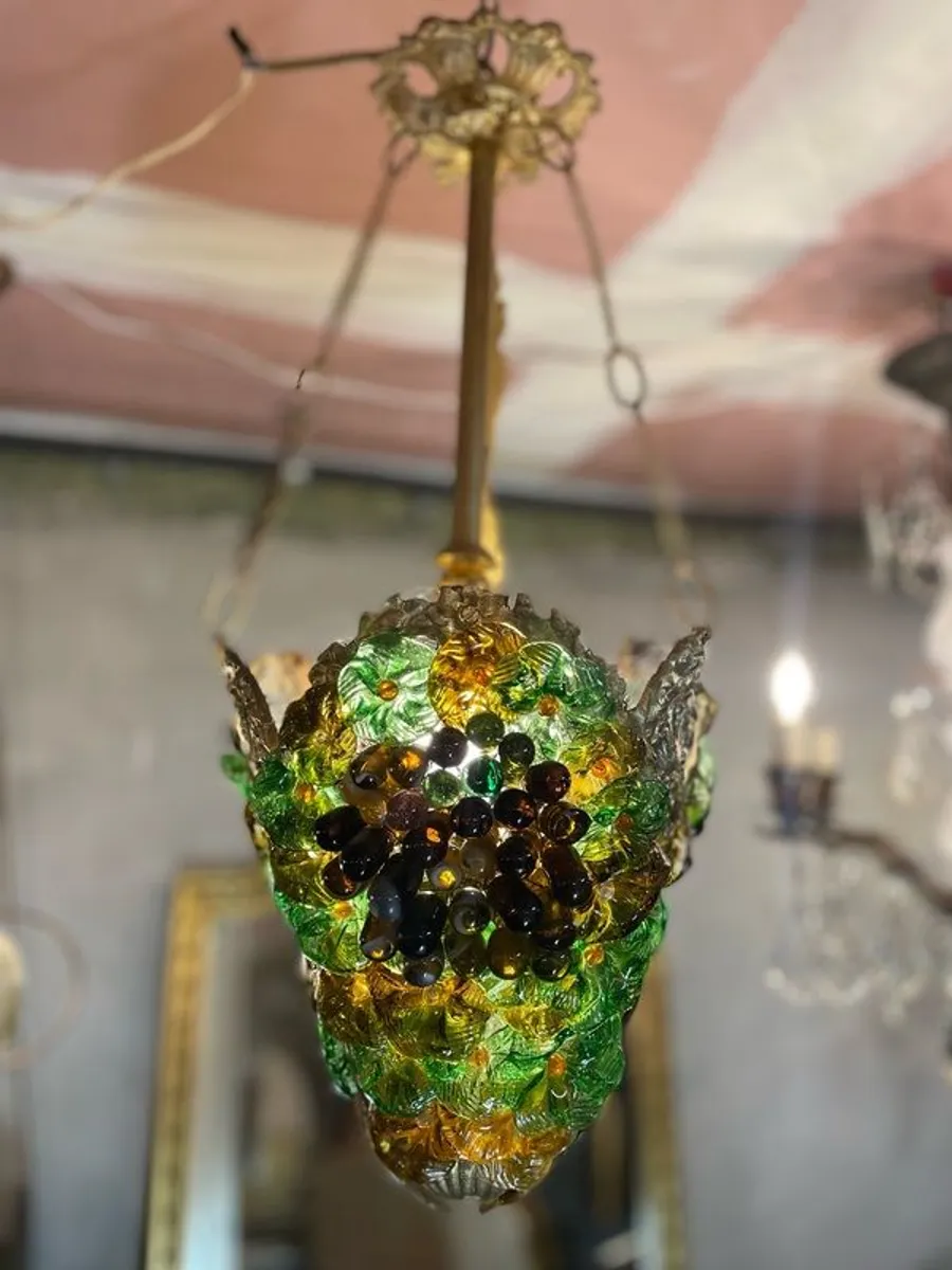 Unique Mid-Century Italian Chandelier - Grape Design - Image 2