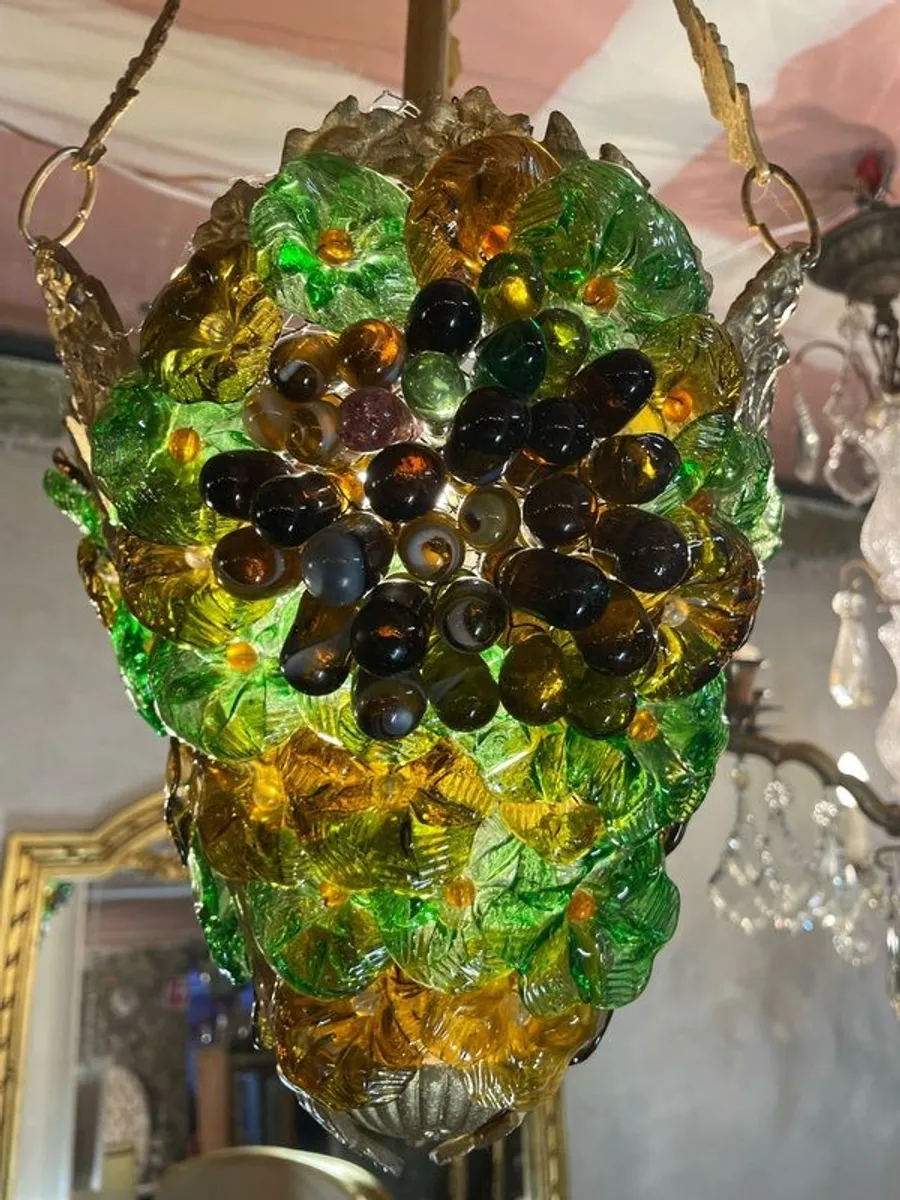 Unique Mid-Century Italian Chandelier - Grape Design - Image 3