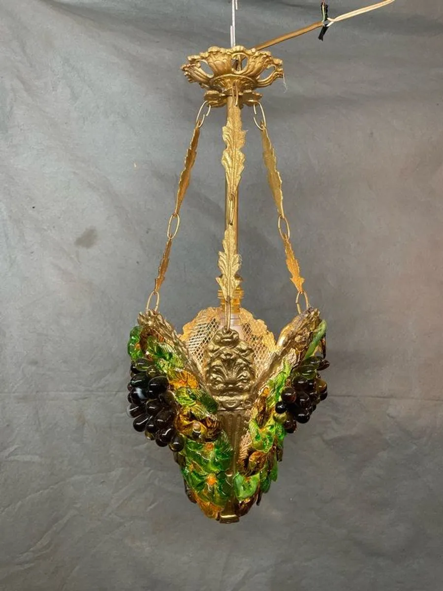 Unique Mid-Century Italian Chandelier - Grape Design - Image 4
