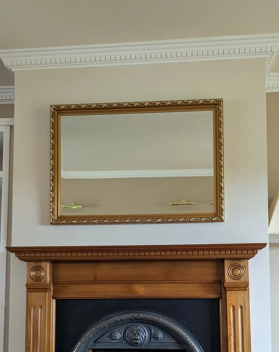 Wall Mirror with brass frame - Image 1