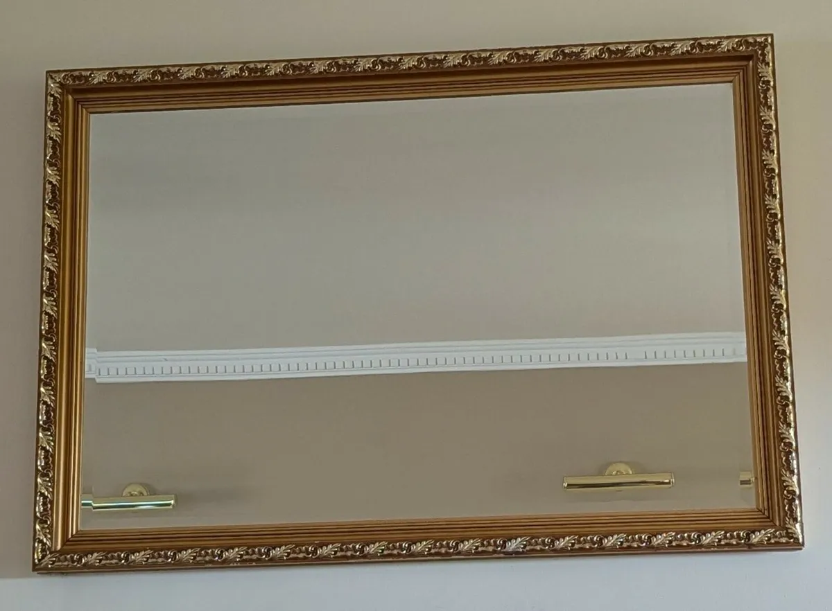 Wall Mirror with brass frame - Image 2