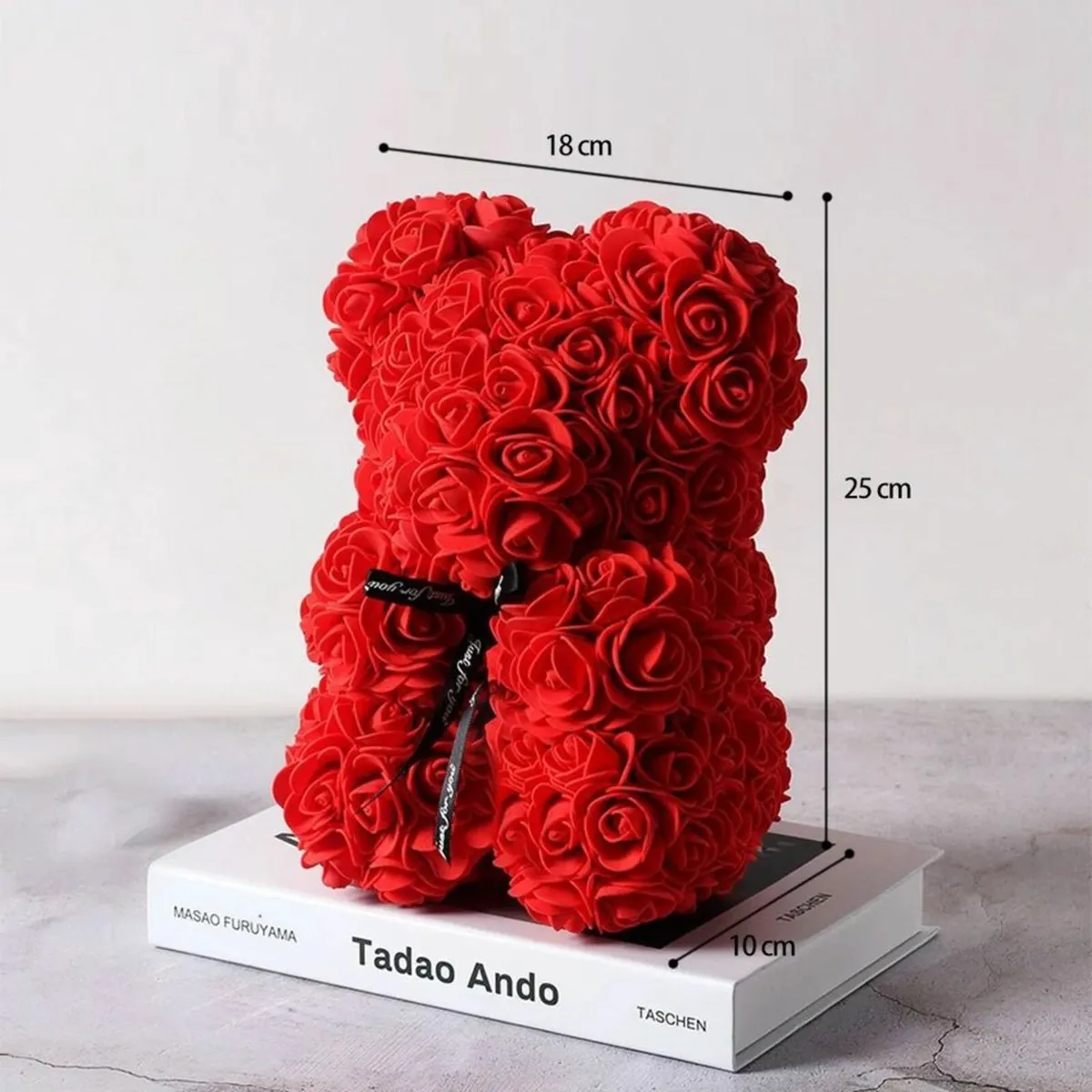 Rose bear 25 cm free packaging - Image 4