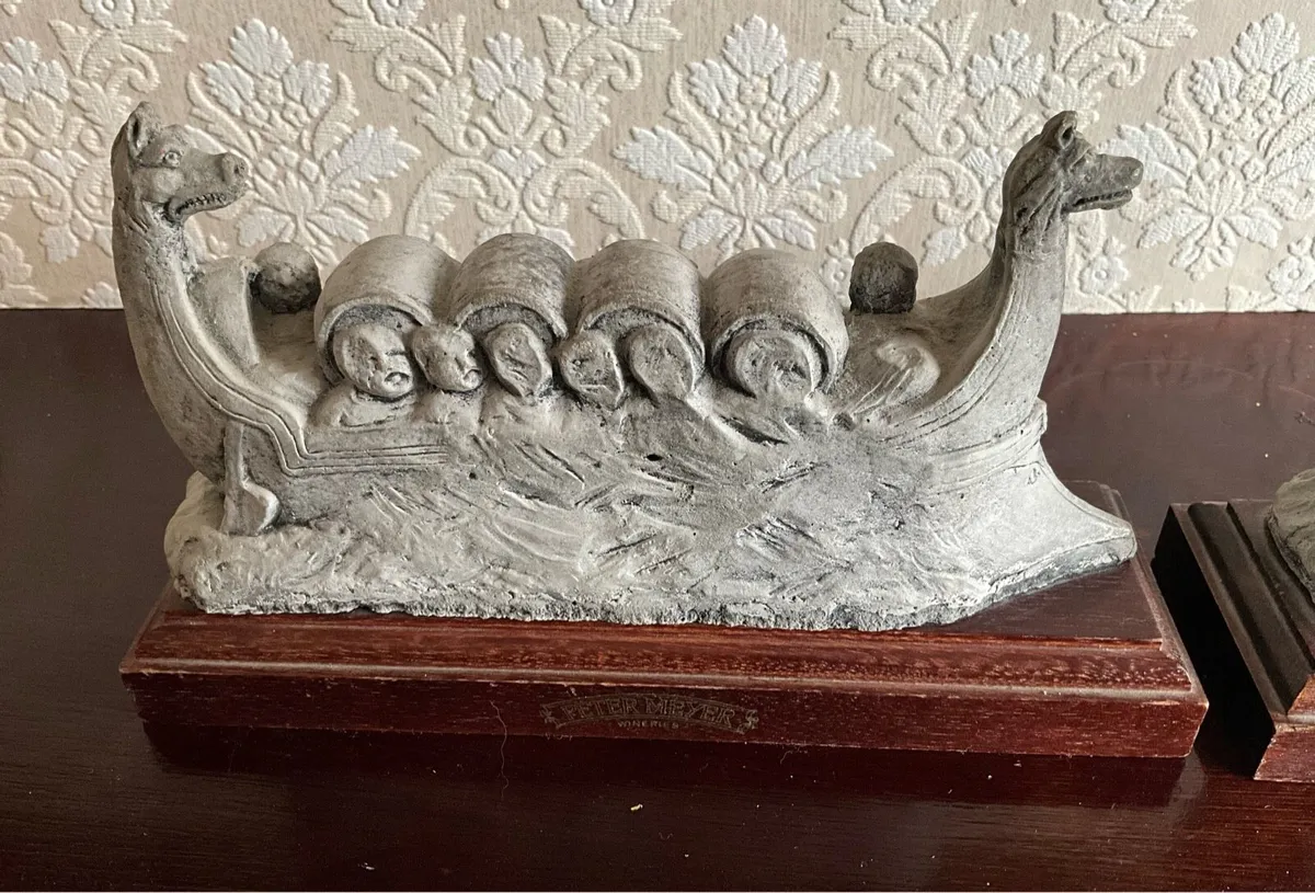 Pair of Vintage Ship Dragon Boats Wine Ships - Image 4