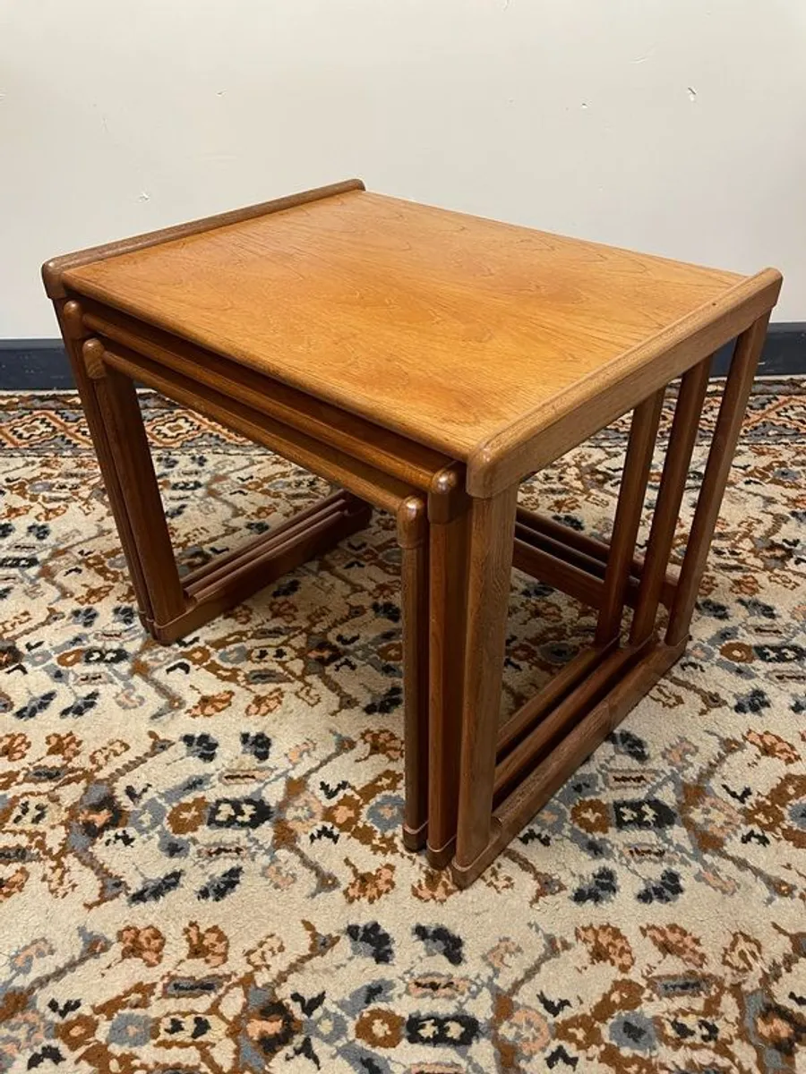 Mid Century Modern Danish Teak Nesting Tables , Set of Three - Image 1
