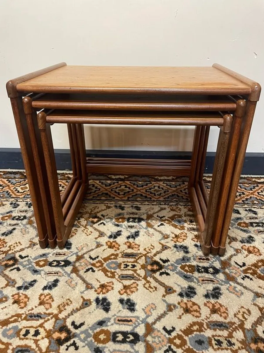 Mid Century Modern Danish Teak Nesting Tables , Set of Three - Image 2