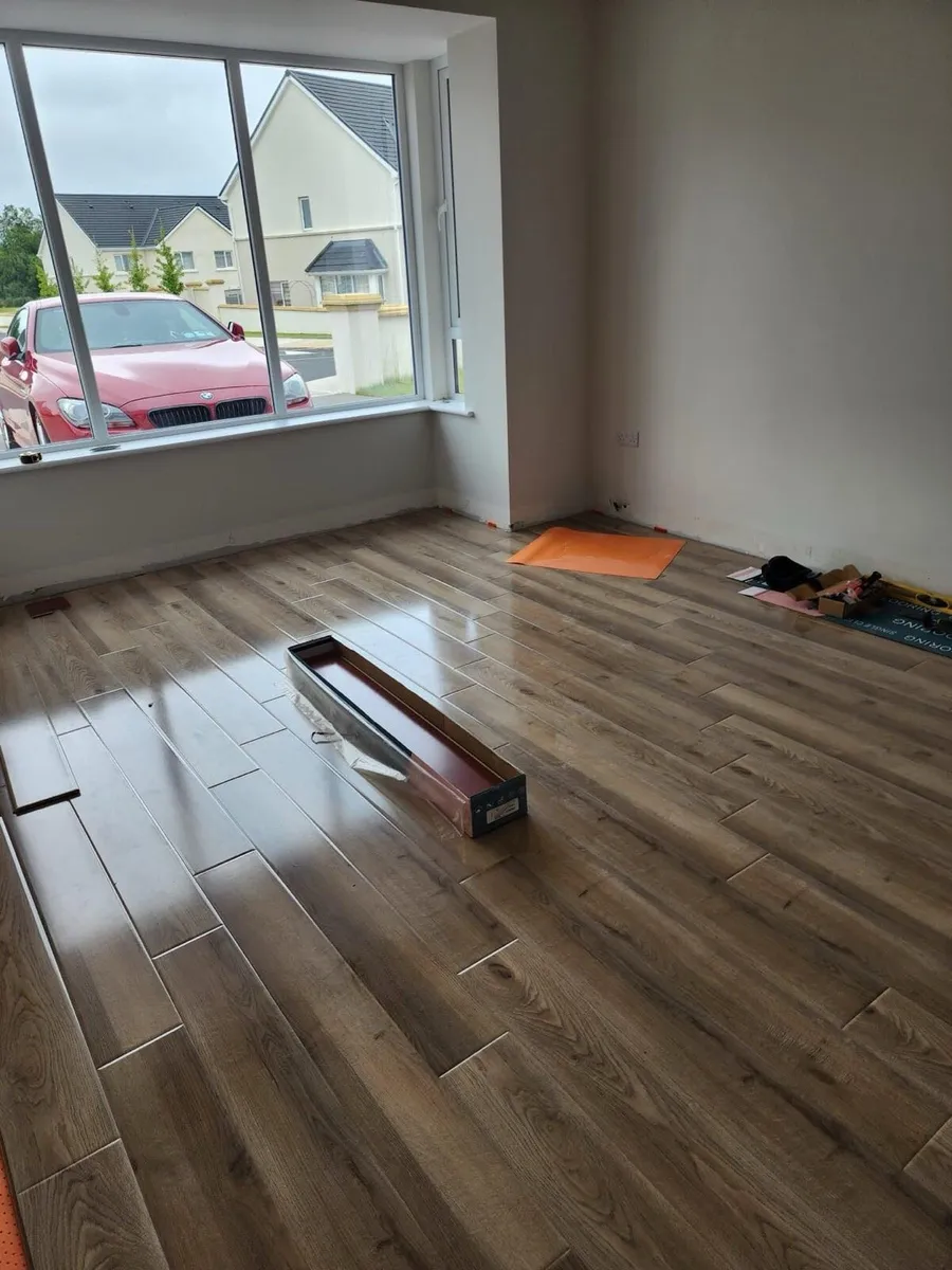 New 12mm High Gloss Beige Laminated Flooring - Image 2