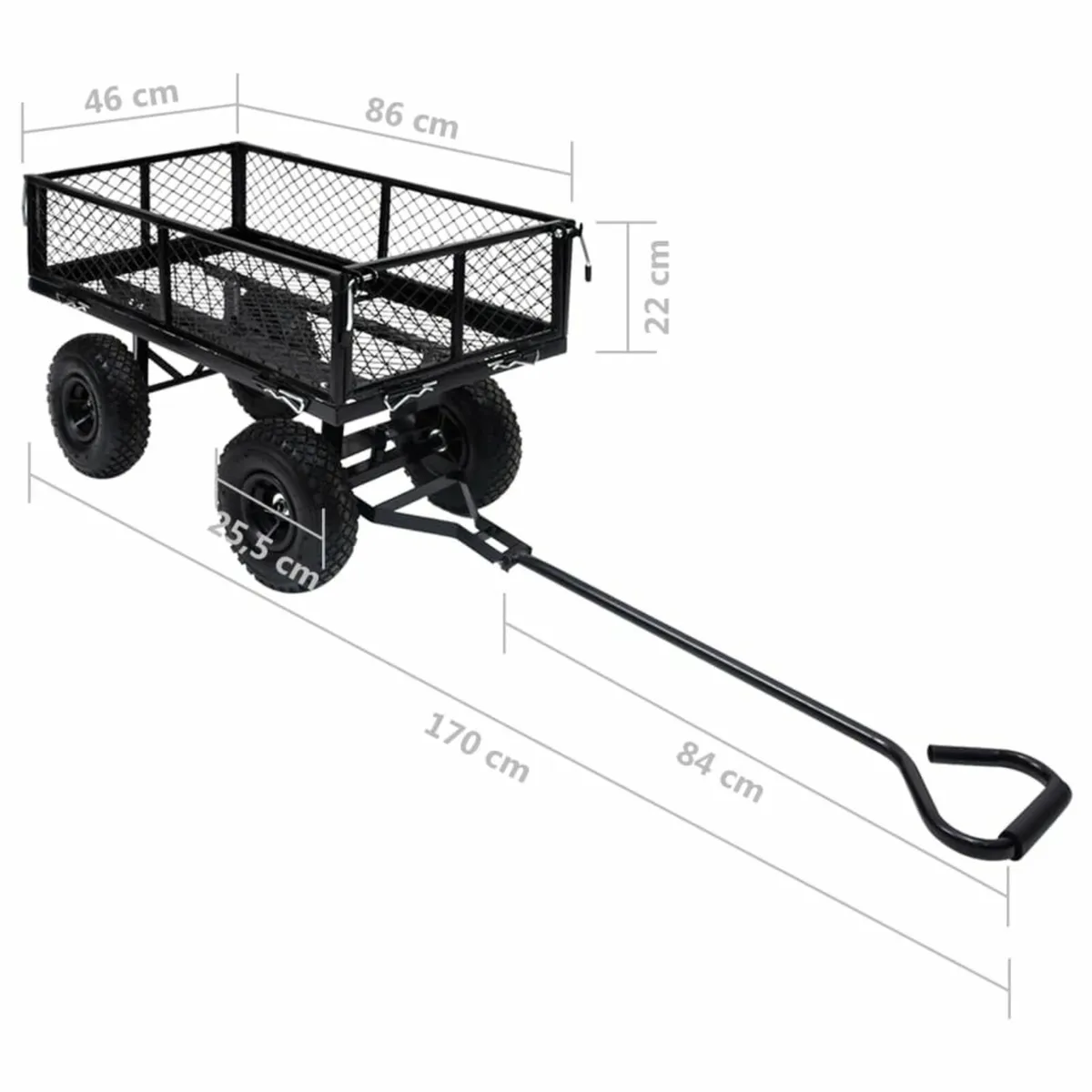 Garden Hand Trolley Black 250 kg - Image 2